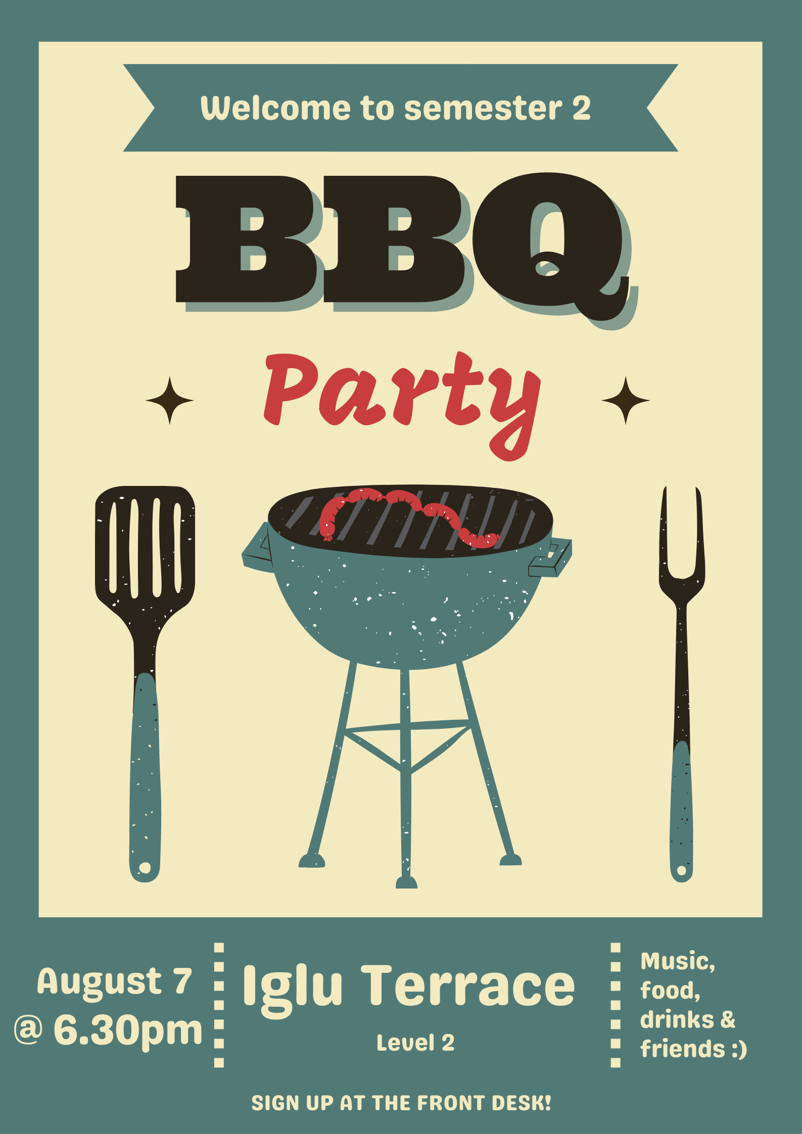 Semester 2 BBQ My Iglu Flagstaff Gardens